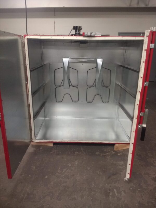 Inside of the powder coated oven