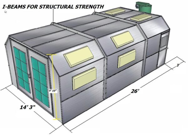 cross flow paint booth box exhaust