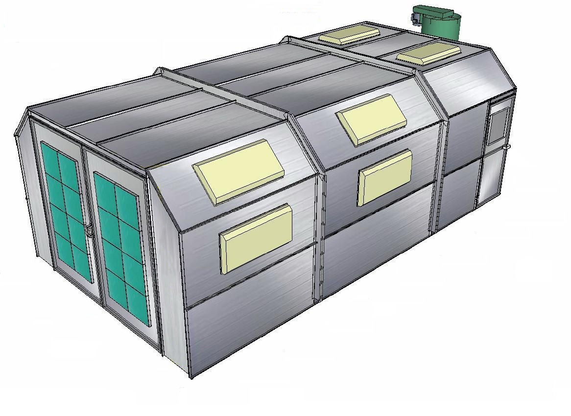 Cross Flow Paint Booth Box Exhaust