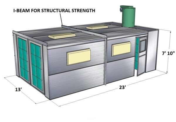 cross flow paint booth flat top