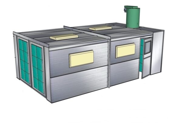 Cross Flow Paint Booth Flat Top