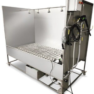 Stainless steel large parts washer and rinse station (White Background)